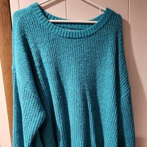 EVRI Teal Knit Sweater | Size 3X | Cozy Textured Pullover